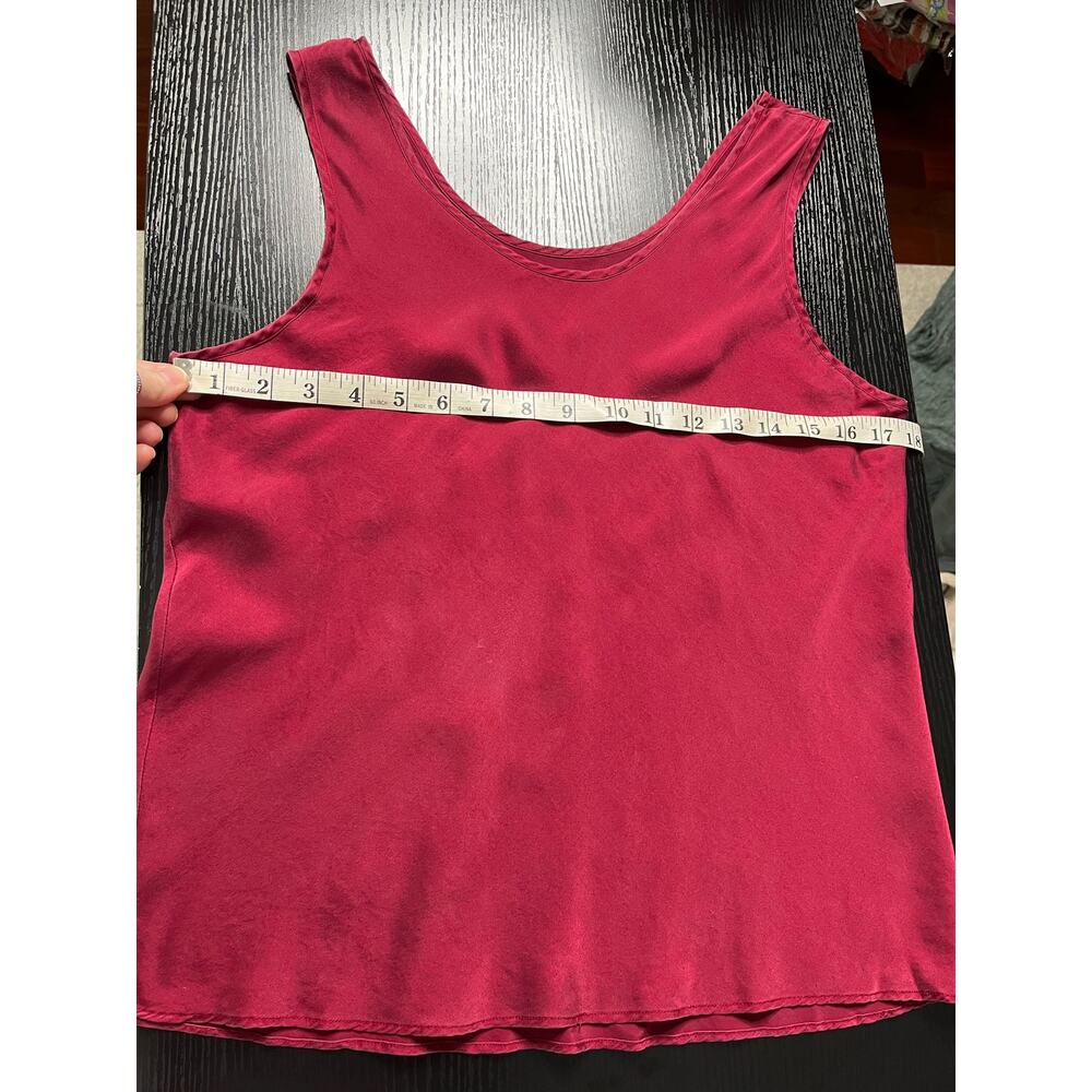 Vintage Lord and Taylor Crimson Red Silk Tank Top Blouse - Picture 7 of 9